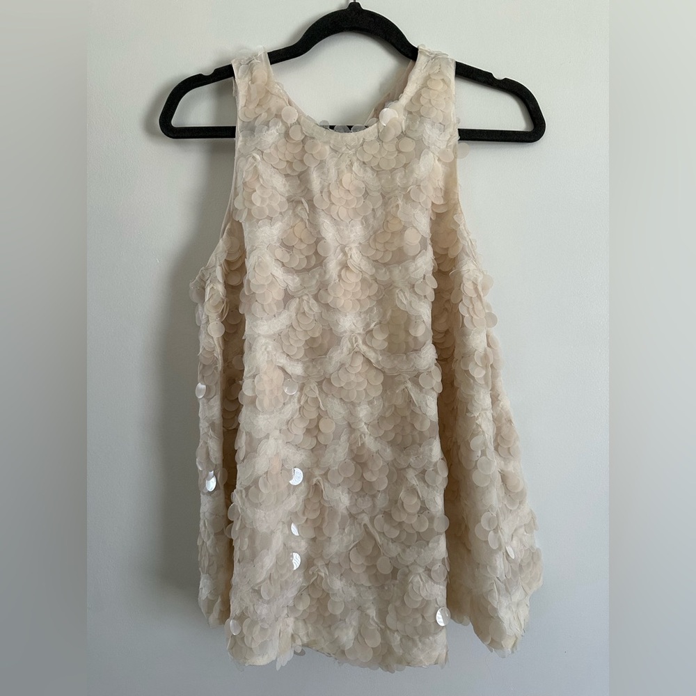 Textured Sequin Top - Cream